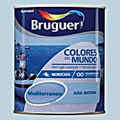 Bruguer Colores del Mundo Pintura para paredes Mediterráneo Azul Intermedio (750 ml, Mate)