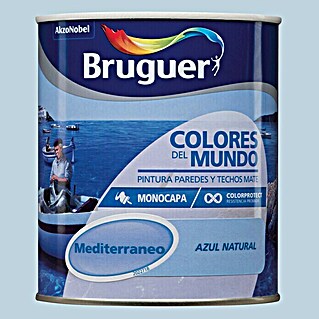 Bruguer Colores del Mundo Pintura para paredes (Mediterráneo Azul Intermedio, 750 ml, Mate)
