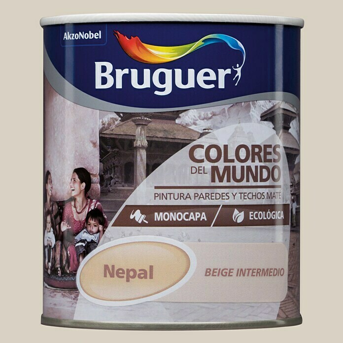 Bruguer Colores del Mundo Pintura para paredes Nepal beige intermedio (750 ml, Mate)