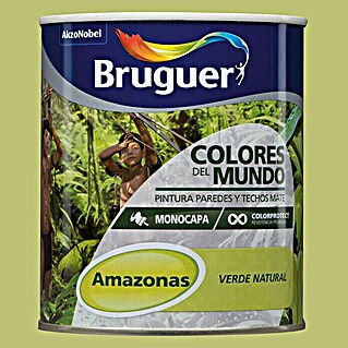 Bruguer Colores del Mundo Pintura para paredes (Amazonas verde natural, 750 ml, Mate)