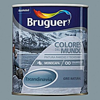 Bruguer Colores del Mundo Pintura para paredes (Escandinavia gris natural, 750 ml, Mate)