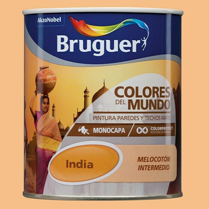 Bruguer Colores del Mundo Pintura para paredes India color intermedio (750 ml, Mate)