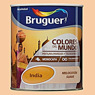 Bruguer Colores del Mundo Pintura para paredes (India melocotón suave, 750 ml, Mate)