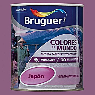Bruguer Colores del Mundo Pintura para paredes (Japón violeta intermedio, 750 ml, Mate)