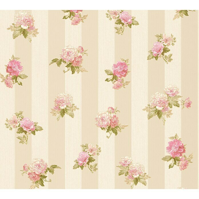 AS Creation Romantico Vliestapete (Pink, Floral, 10,05 x 0,53 m)