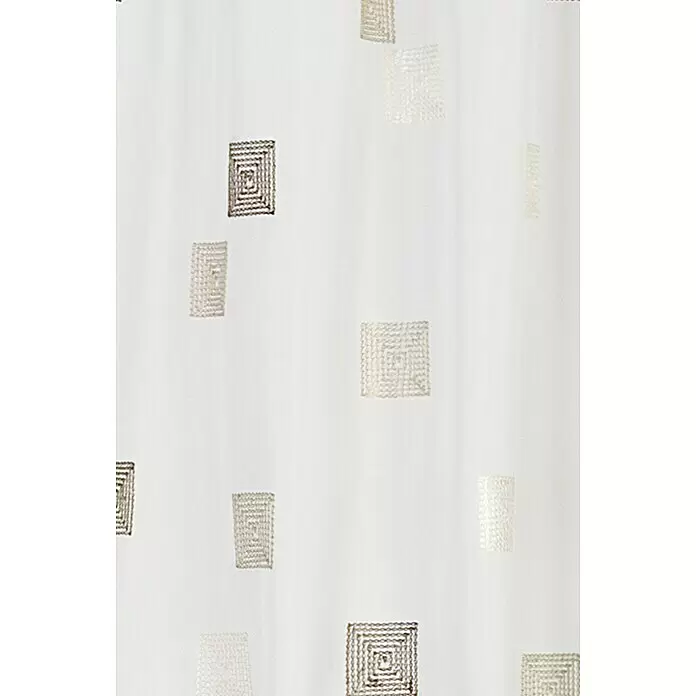 Elbersdrucke Bistrogardine Quadro - 140 x 48 cm, 100 % Polyester, Braun/Weiß - Detailaufnahme