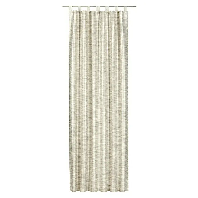 Elbersdrucke Schlaufenschal Metropolis - 140 x 255 cm, 100 % Polyester, Beige - Dekorative beige Vorhänge mit Schlaufenaufhängung und einem dezenten Muster für ein gemütliches Ambiente.