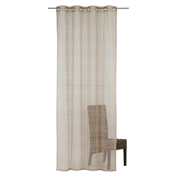 Elbersdrucke Ösenschal Colourful Moments - Taupe, 140 x 255 cm, 100 % Polyester - Elegante beige Gardine mit feiner Textur, die sanftes Licht durchlässt und eine gemütliche Atmosphäre schafft. Perfekt für stilvolle Raumgestaltung.