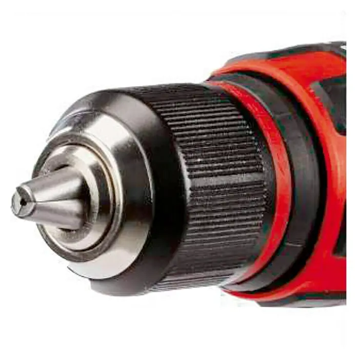 Einhell PXC 18V Taladro atornillador percutor de batería TE-CD 18/48 LI-I-Solo - 18 V, Sin batería - Primer plano de un taladro inalámbrico con portabrocas, ideal para proyectos de bricolaje y construcción. Herramienta de precisión para diversas aplicaciones.