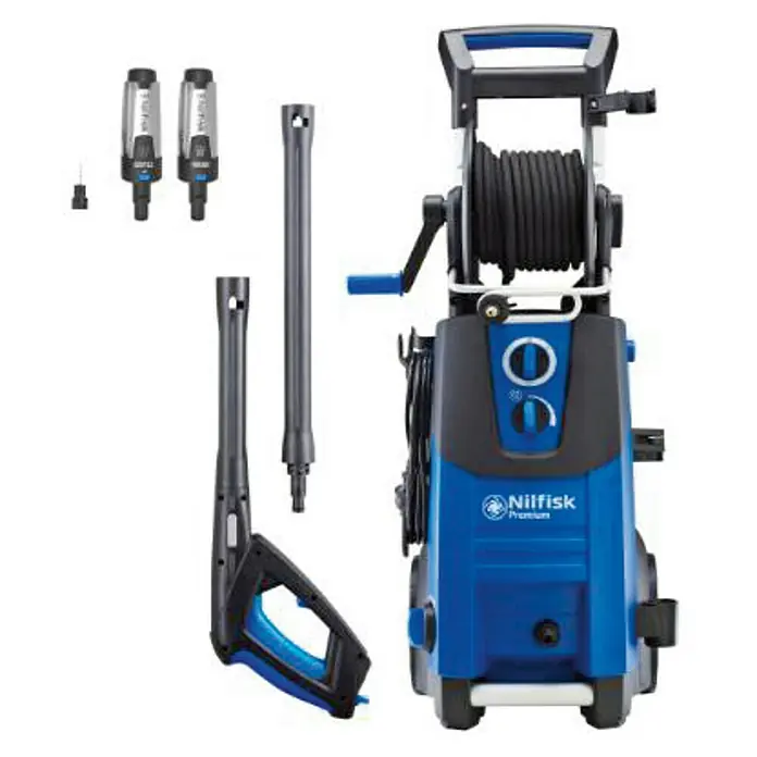 Nilfisk Hidrolimpiadora de alta presión Premium 190-12 EU - 190 bar, 3.300 W, Capacidad de bombeo: 650 l/h - Hidrolimpiadora Nilfisk, ideal para la limpieza exterior. Incluye accesorios para un uso versátil y una limpieza eficaz.