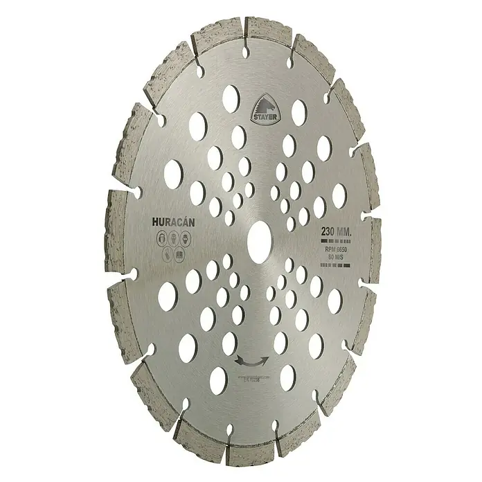 Stayer Disco de corte Huracán - Ø x Es: 115 x 2 mm, Orificio: 22,22 mm - Disco de corte "Huracan" de Stayer, diámetro 230 mm, ideal para cortes precisos en materiales duros. Diseño robusto con orificios de refrigeración.