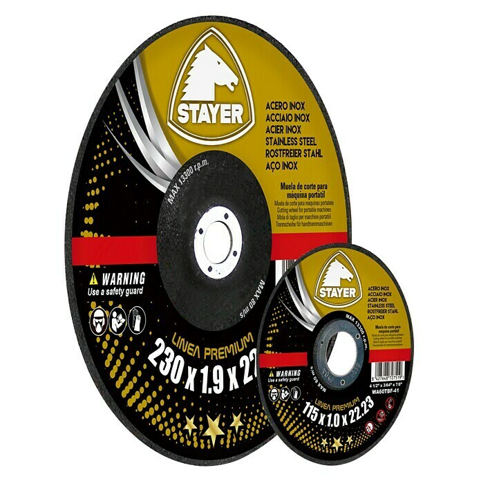 Stayer Disco de corte Premum (Diámetro disco: 125 mm, Espesor disco: 1 mm, Apto para: Acero inoxidable)