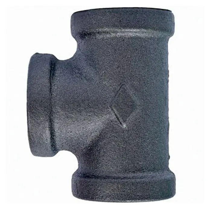 Elemento de unión de barra Ferro System - L x An x Al: 6,4 x 3,6 x 5 cm, Plateado - Conexión en T de hierro maleable negro para instalaciones de fontanería y calefacción. Accesorio resistente.