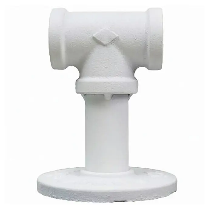 Barra metálica central Ferro System - L x An x Al: 20 x 8,1 x 8,1 cm, Blanco - Accesorio de tubería en T blanco con base con brida. Ideal para aplicaciones de plomería.