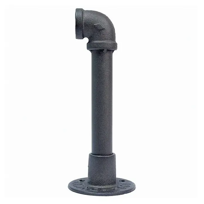Soporte de pared ángulo Ferro System - L x An x Al: 20 x 8,1 x 8,1 cm, Metal, Plateado - Estante de tubo industrial negro para montaje en pared. La robusta construcción de tubo proporciona un aspecto rústico único.