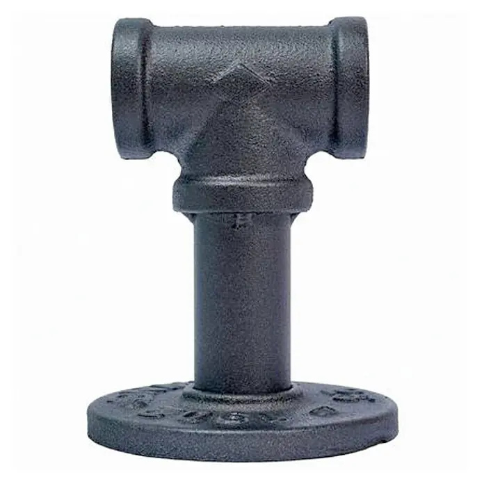 Barra metálica central Ferro System - L x An x Al: 9 x 8,1 x 8,1 cm, Plateado - Soporte en forma de T de hierro fundido negro. Estable y robusto para diversos proyectos de bricolaje o decorativos.