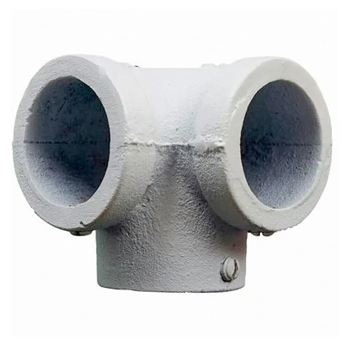 Elemento de unión de barra angular Ferro System - L x An x Al: 4,9 x 4,9 x 4,9 cm, Blanco - Racor de tubería en T gris, ideal para construcciones de tuberías. Construcción robusta para aplicaciones versátiles en fontanería.