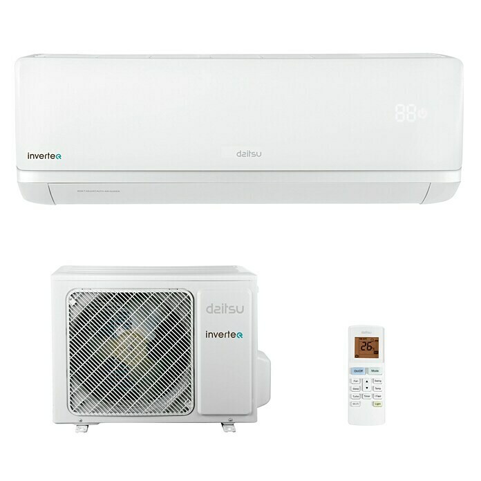 Daitsu Aire acondicionado Inverter ASD12  (Potencia frigorífica máx. por unidad en BTU/h: 10.918 BTU/h, Potencia calorífica máx. por equipo en BTU/h: 11.601 BTU/h, Específico para: Habitaciones de hasta 25 m²)