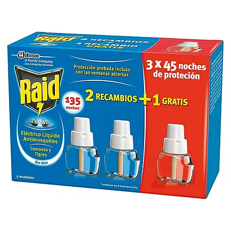 Raid  Producto anti-insectos eléctrico líquido REC recambios