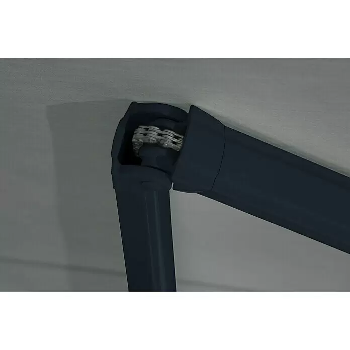 Deyo Limassol Vollkassettenmarkise - Grau, Farbe Gestell: Anthrazitgrau Feinstruktur, Breite: 3,5 m, Ausfall: 3 m - Detailaufnahme