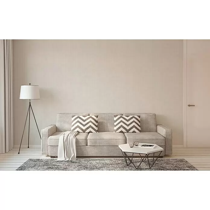 A.S. Création Pop Style Vliestapete Uni - Creme, Uni, 10,05 x 0,53 m - Stimmungsaufnahme