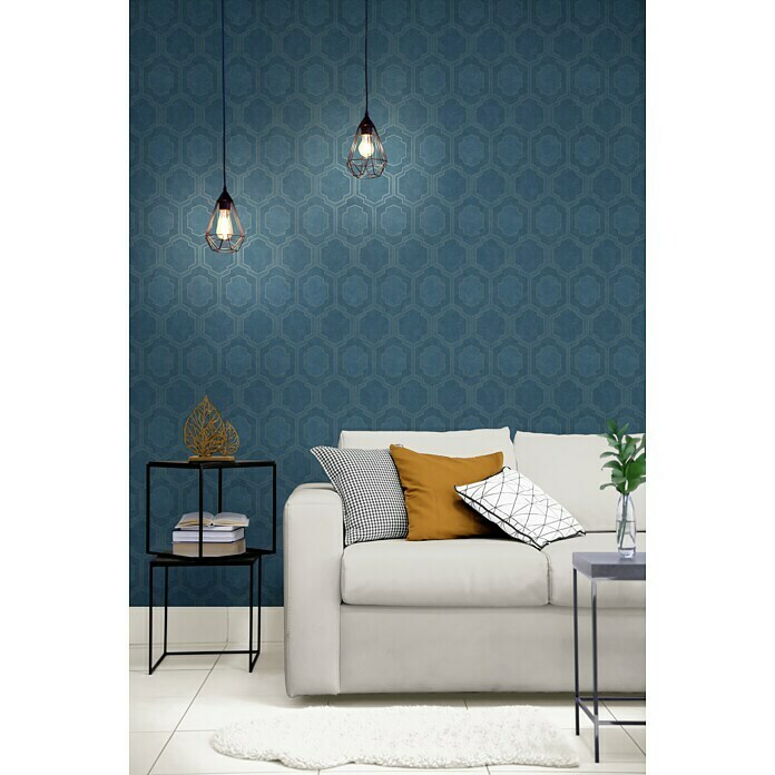 AS Creation Pop Style Vliestapete (Blau, Grafisch, 10,05 x 0,53 m)