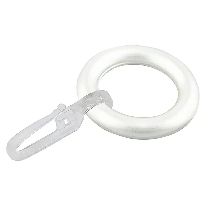 Expo Ambiente Gardinenring - 10 Stk., Weiß - Kunststoff-Gardinenring mit Clip, ideal für die einfache Anbringung und Aufhängung von Gardinen. Praktisches Zubehör für Ihr Zuhause.