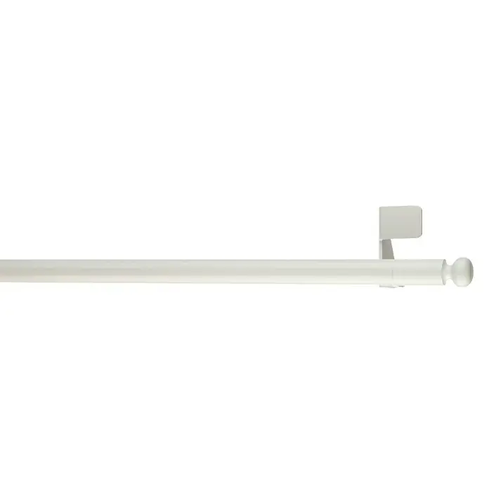 Expo Ambiente Klemmstange Ball - Auszugslänge: 50 cm - 80 cm, Weiß, Metall - Weisse Gardinenstange mit Halterung und Endknopf, ein elegantes Detail für die Fensterdekoration. Praktisch und stilvoll.