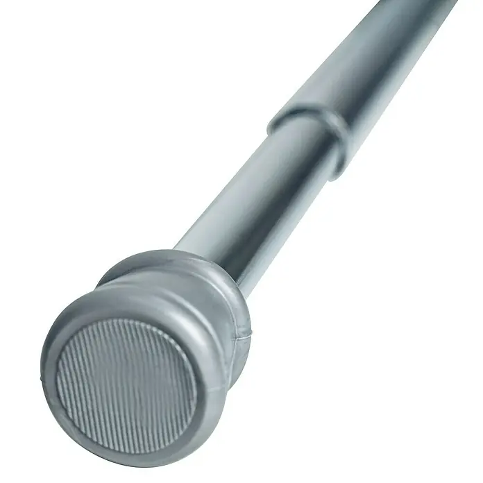 Expo Ambiente Spannstange - Chrom, Auszugslänge: 80 cm - 130 cm, Gesamtstückzahl: 1 Stk. - Verstellbare Duschvorhangstange aus Metall in Silber mit gerändelter Endkappe für sicheren Halt.