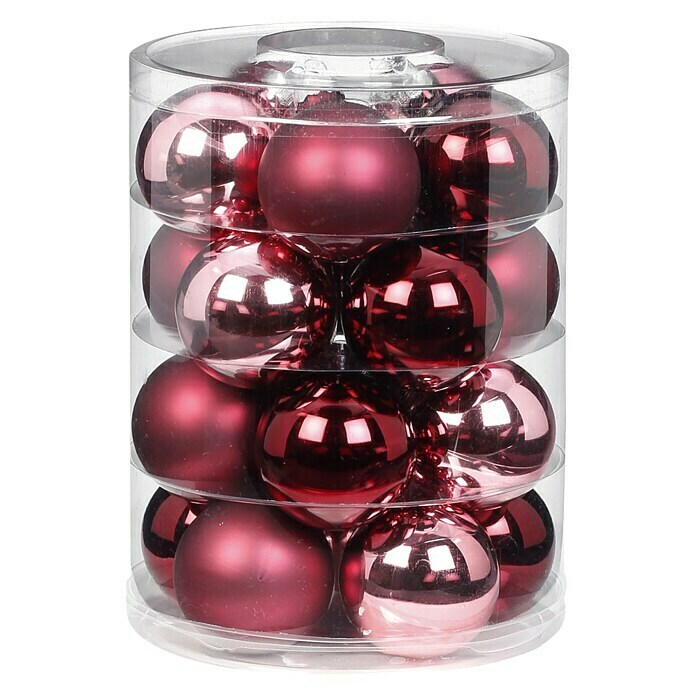 Christbaumkugel-Mix Berry Kiss (Rot, Glas, Durchmesser: 6 cm, 20 Stk.)