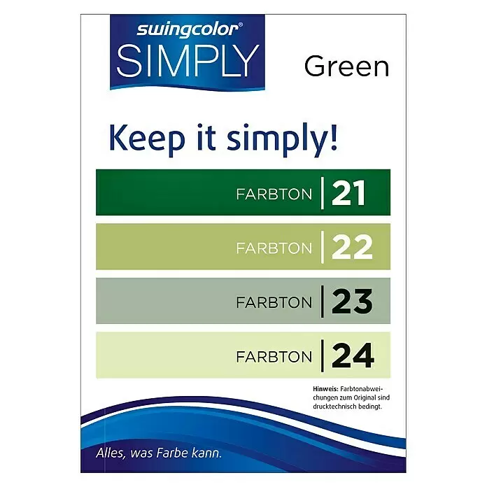 swingcolor Farbtester SIMPLY WohnraumfarbeGrün - Nr. 22, Matt, 50 ml