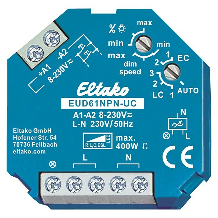 Eltako Dimmer EUD61NPN-UCVerteilerdose Front View