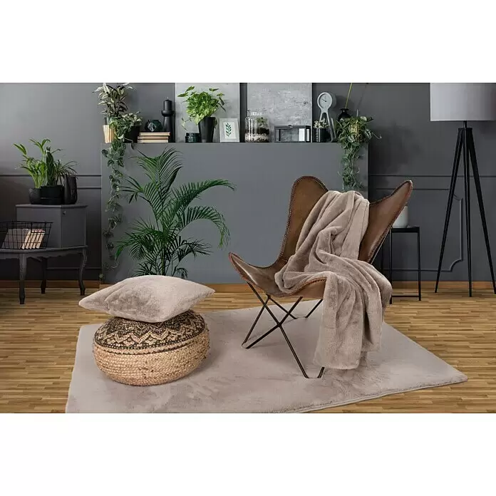 Fellteppich Happy - Taupe, 150 x 80 cm, 100 % Polyester (Flor) - Stimmungsaufnahme