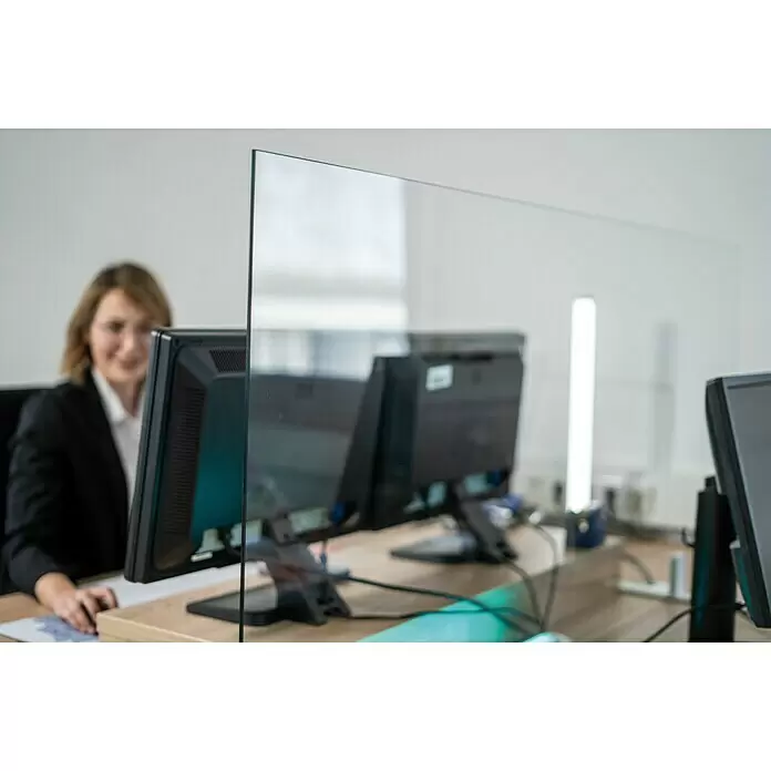 Room Plaza Hygieneschutzglas - 800 x 1.100 mm, Einscheibensicherheitsglas (ESG) - Anwendungsbeispiel