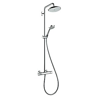 Hansgrohe Duschsystem Croma Showerpipe 220 (Mit Thermostatarmatur, Lochabstand: 103,8 cm, Anzahl Strahlarten: 4 Stk., Chrom)