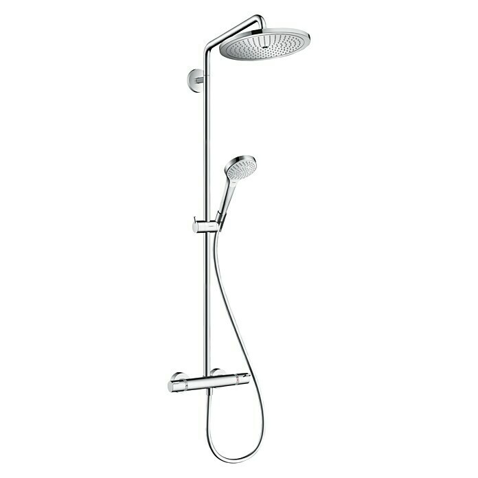 Hansgrohe Duschsystem Croma Select S Showerpipe 280Mit Thermostatarmatur, Lochabstand: 103,8 cm, Anzahl Strahlarten: 3 Stk., Chrom Front View