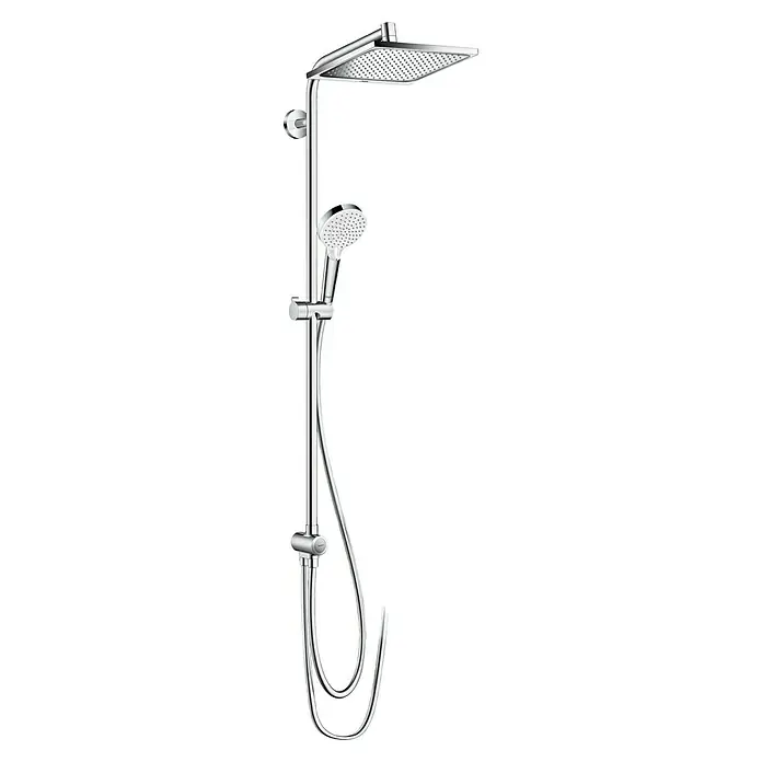Hansgrohe Duschsystem Crometta E Showerpipe 240 - Lochabstand: 104,2 cm, Anzahl Strahlarten: 2 Stk., Chrom - Duschsystem mit Kopf- und Handbrause in Chromoptik. Das Duschsystem bietet ein modernes Design und flexible Nutzungsmöglichkeiten.
