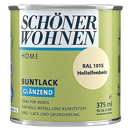 SCHÖNER WOHNEN-Farbe Home Buntlack (Hellelfenbein, 375 ml, Glänzend)