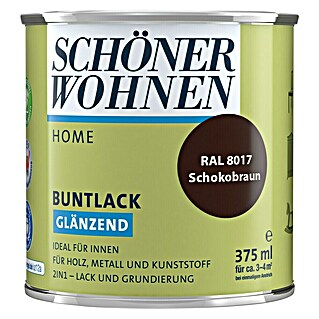 SCHÖNER WOHNEN-Farbe Home Buntlack (Schokobraun, Glänzend, 375 ml, Wasserbasiert)