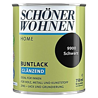 SCHÖNER WOHNEN-Farbe Home Buntlack (Schwarz, 750 ml, Glänzend)