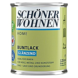 SCHÖNER WOHNEN-Farbe Home Buntlack (Limettengrün, 125 ml, Glänzend)