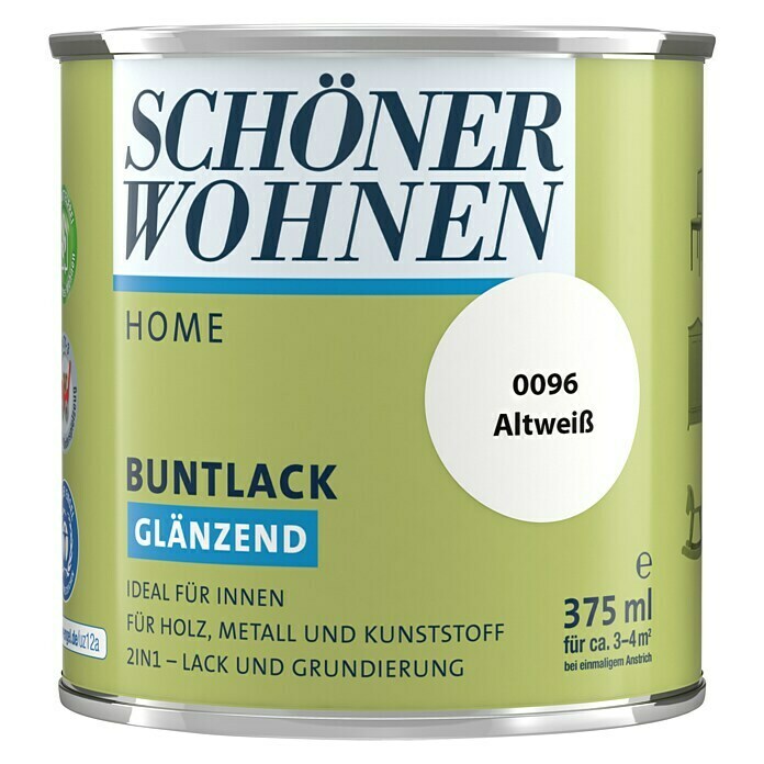 Schöner Wohnen DurAcryl Buntlack (Altweiß, 375 ml, Glänzend)