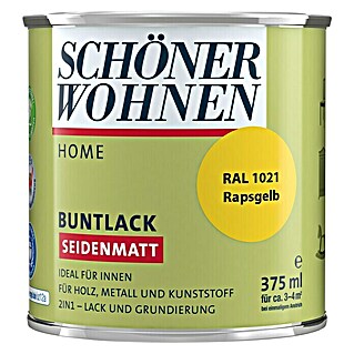 SCHÖNER WOHNEN-Farbe Home Buntlack RAL 1021 (Rapsgelb, 375 ml, Seidenmatt)