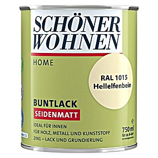 SCHÖNER WOHNEN-Farbe Home Buntlack RAL 1015 (Hellelfenbein, 750 ml, Seidenmatt)