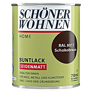 SCHÖNER WOHNEN-Farbe Home Buntlack RAL 8017 (Schokobraun, 750 ml, Seidenmatt)