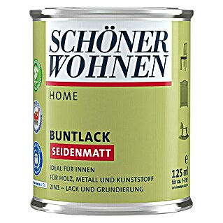 SCHÖNER WOHNEN-Farbe Home Buntlack RAL 7001 (Silbergrau, Seidenmatt, 125 ml, Wasserbasiert)