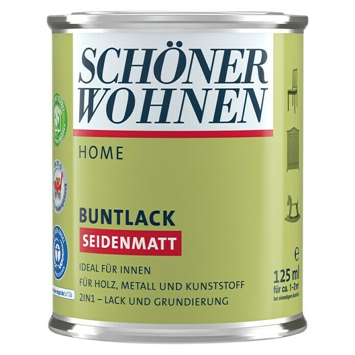 Schöner Wohnen DurAcryl Buntlack (Schwarz, 125 ml, Seidenmatt)