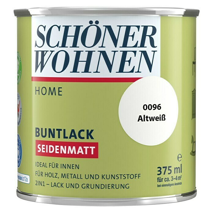 Schöner Wohnen DurAcryl Buntlack (Altweiß, 375 ml, Seidenmatt)