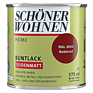 SCHÖNER WOHNEN-Farbe Home Buntlack RAL 3003 (Rubinrot, 375 ml, Seidenmatt)