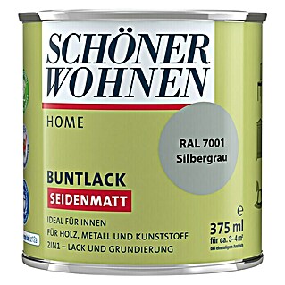 SCHÖNER WOHNEN-Farbe Home Buntlack RAL 7001 (Silbergrau, 375 ml, Seidenmatt)